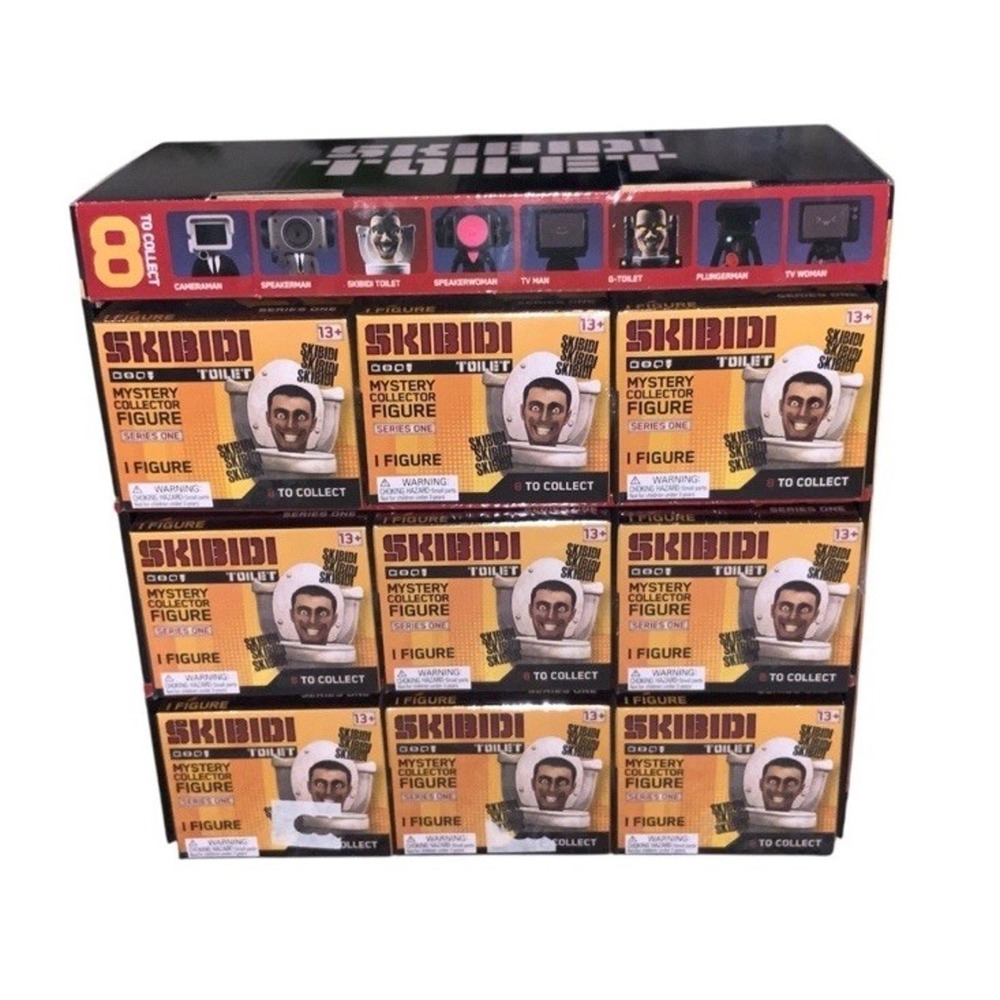 Skibidi Toilet Mystery Collector Figures‎ Series One Brainrot LOT OF 9 W/DISPLAY